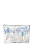 Forever21 Silver Metallic Makeup Pouch