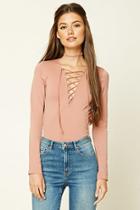 Forever21 Women's  Long-sleeve Lace-up Top