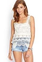Forever21 Crocheted Square-neck Top
