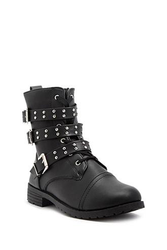 Forever21 Buckled Combat Boots