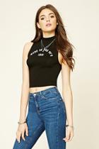 Forever21 1991 Graphic Mock Neck Top