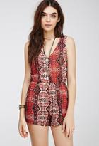 Forever21 Tribal Print V-neck Romper