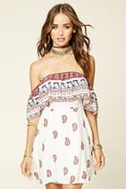 Forever21 Women's  White & Red Selfie Leslie Flounce Dress