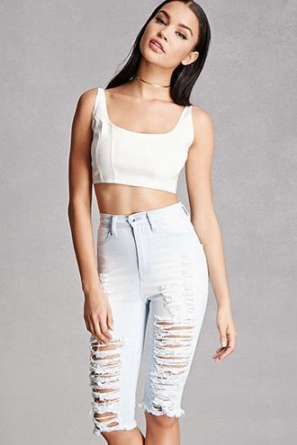 Forever21 Distressed High-rise Shorts