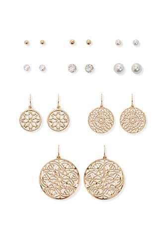 Forever21 Floral Cutout Drop & Stud Earring Set