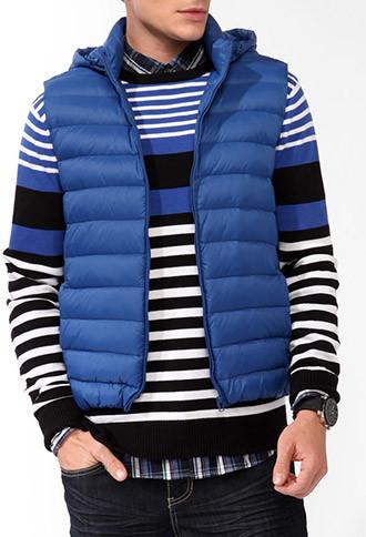 21 Men Hooded Puffer Vest