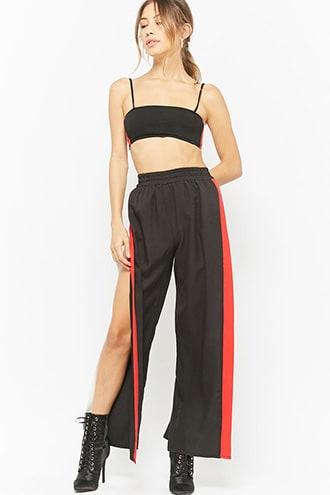 Forever21 Striped Split-leg Pants