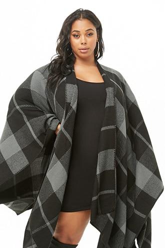 Forever21 Plus Size Brushed Plaid Shawl