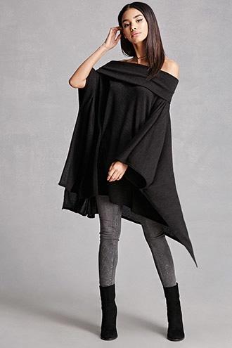 Forever21 Off-the-shoulder Poncho