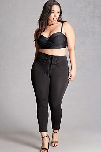 Forever21 Plus Size Lace-up Leggings