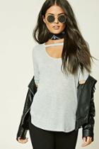 Love21 Women's  Contemporary Marled Dolman Top