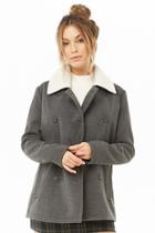 Forever21 Faux Shearling Trimmed Coat