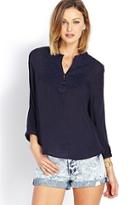 Forever21 Women's  Embroidered Peasant-style Top