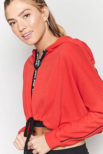 Forever21 Active Offline Graphic Cropped Hoodie