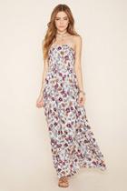 Forever21 Women's  Floral Tie-back Maxi Dress