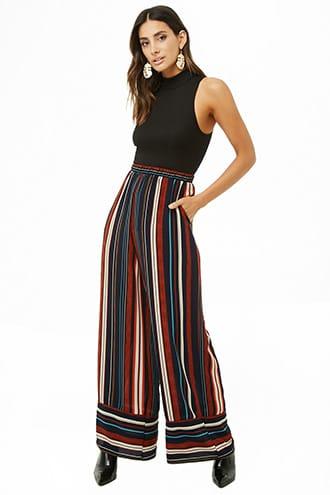 Forever21 Multi-striped Palazzo Pants