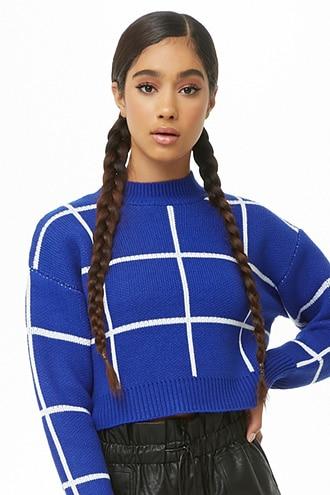 Forever21 Grid Cropped Sweater