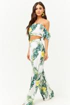 Forever21 Plus Size Floral & Leaf Print Palazzo Pants