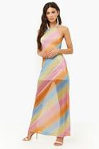 Forever21 Metallic Rainbow Print Maxi Dress