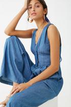 Forever21 Chambray Sleeveless Jumpsuit