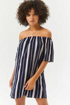Forever21 Off-the-shoulder Striped Shift Dress