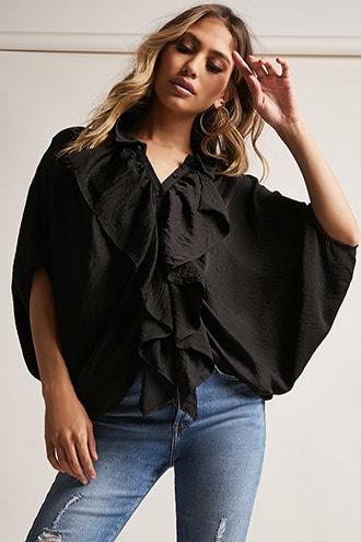 Forever21 Ruffle-trim Dolman Top