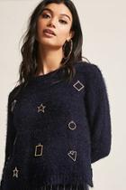 Forever21 Chenille Knit Geo Top