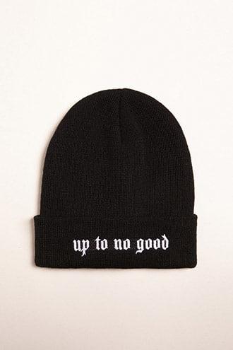 Forever21 Men No Good Embroidered Beanie
