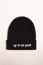 Forever21 Men No Good Embroidered Beanie