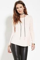 Forever21 Chiffon-paneled Longline Top