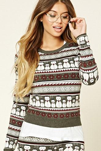 Forever21 Fair Isle Snowman Sweater