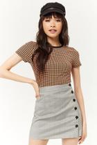 Forever21 Multicolor Houndstooth Tee