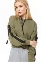 Forever21 D-ring Ribbon-trim Hoodie