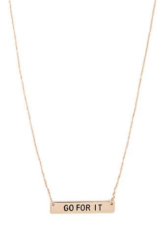 Forever21 Go For It Pendant Necklace