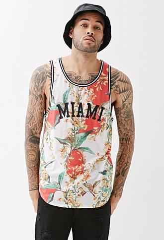 Forever21 Floral Print Jersey Tank