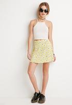 Forever21 Textured Daisy Print Skirt