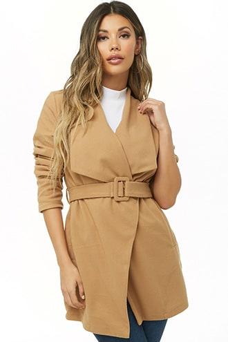 Forever21 Belted Drape-front Jacket
