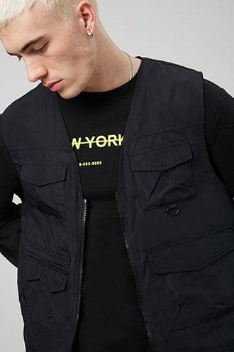 Forever21 Mesh-panel Cargo Vest