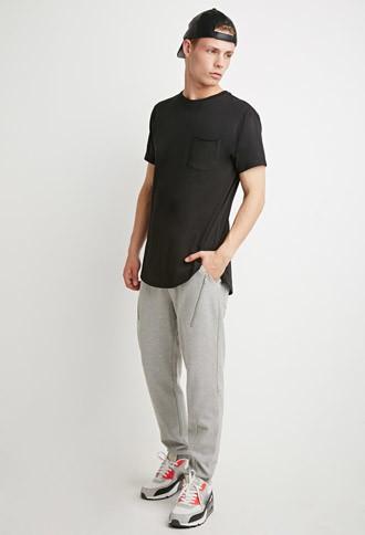 21 Men Men's  Zip-pocket Pique Sweatpants (heather Grey)