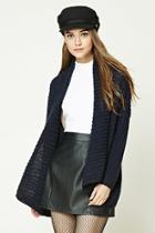 Forever21 Women's  Navy Seed Knit Dolman Cardigan