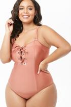 Forever21 Plus Size Lace-up One-piece Swimsuit