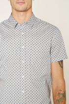 21 Men Men's  Light Grey & Navy Ornate Print Shirt