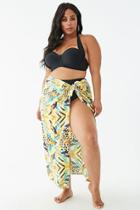Forever21 Plus Size Tropical Animal Print Swim Cover-up Sarong