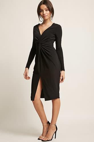 Forever21 Gathered Twist-front Dress
