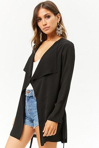 Forever21 Drape-front Chiffon Cardigan
