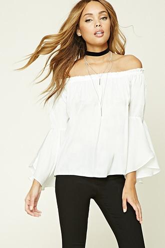 Forever21 Women's  Off-the-shoulder Trumpet Top