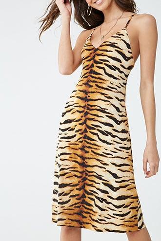 Forever21 Tiger Striped Midi Dress