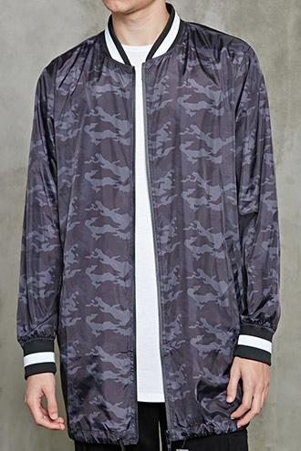 Forever21 Longline Camo Print Windbreaker