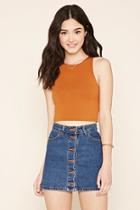 Forever21 Plus Women's  Heathered Knit Crop Top