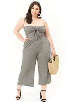 Forever21 Plus Size Striped Knotted Jumpsuit
